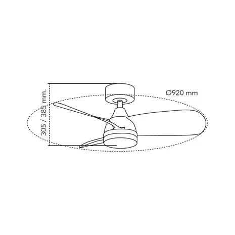 CristalRecord Deckenventilator Bryan Ø 92 cm weiß