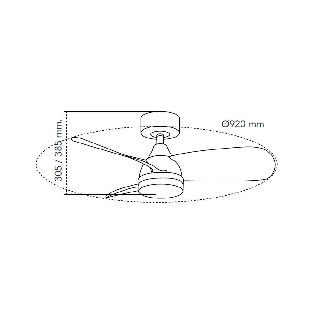 CristalRecord Deckenventilator Bryan Ø 92 cm Holz schwarz