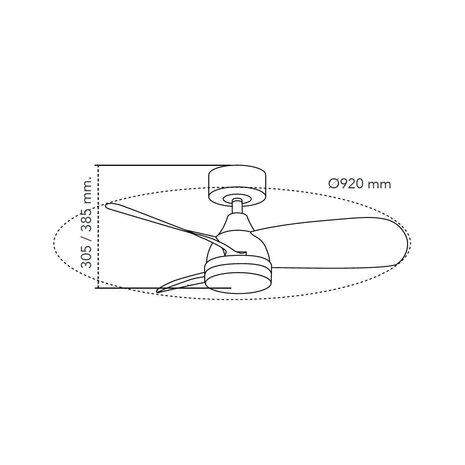 CristalRecord Deckenventilator Bryan Ø 92 cm Holz schwarz