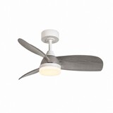 CristalRecord Deckenventilator Bryan Ø 92 cm grau weiß