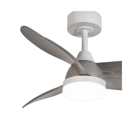 CristalRecord Deckenventilator Bryan Ø 92 cm grau weiß