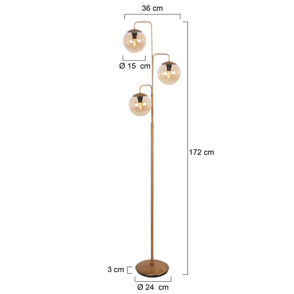Steinhauer Stehleuchte Bollique 3-flammig H 172 cm bronze