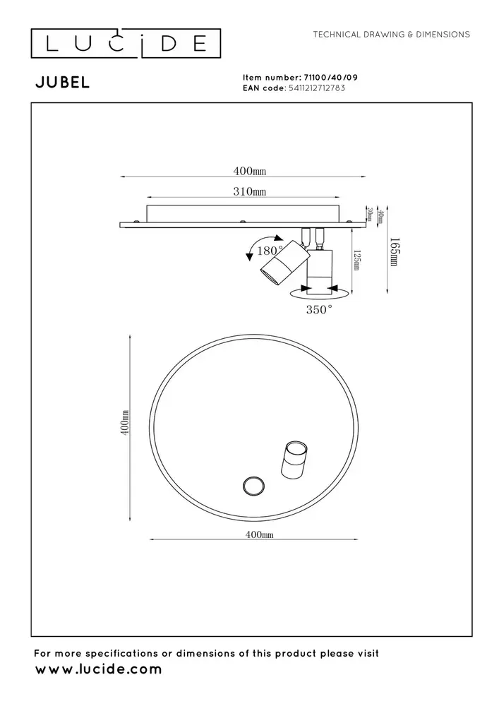 Lucide JUBEL - Deckenleuchte - Ø 40 cm - LED - CCT - 2700K - Schwarz Chrom Lucide JUBEL - Deckenleuchte - Ø 40 cm - LED - CCT - 2700K - Schwarz Chrom