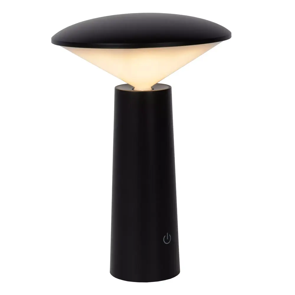 Lucide JIVE - Wiederaufladbare Tischleuchte Innen/Außen - Batterie/Batterie - Ø 13,7 cm - LED Dimb. - CCT - 1x3W 2800K/6500K - IP44 - Schwarz