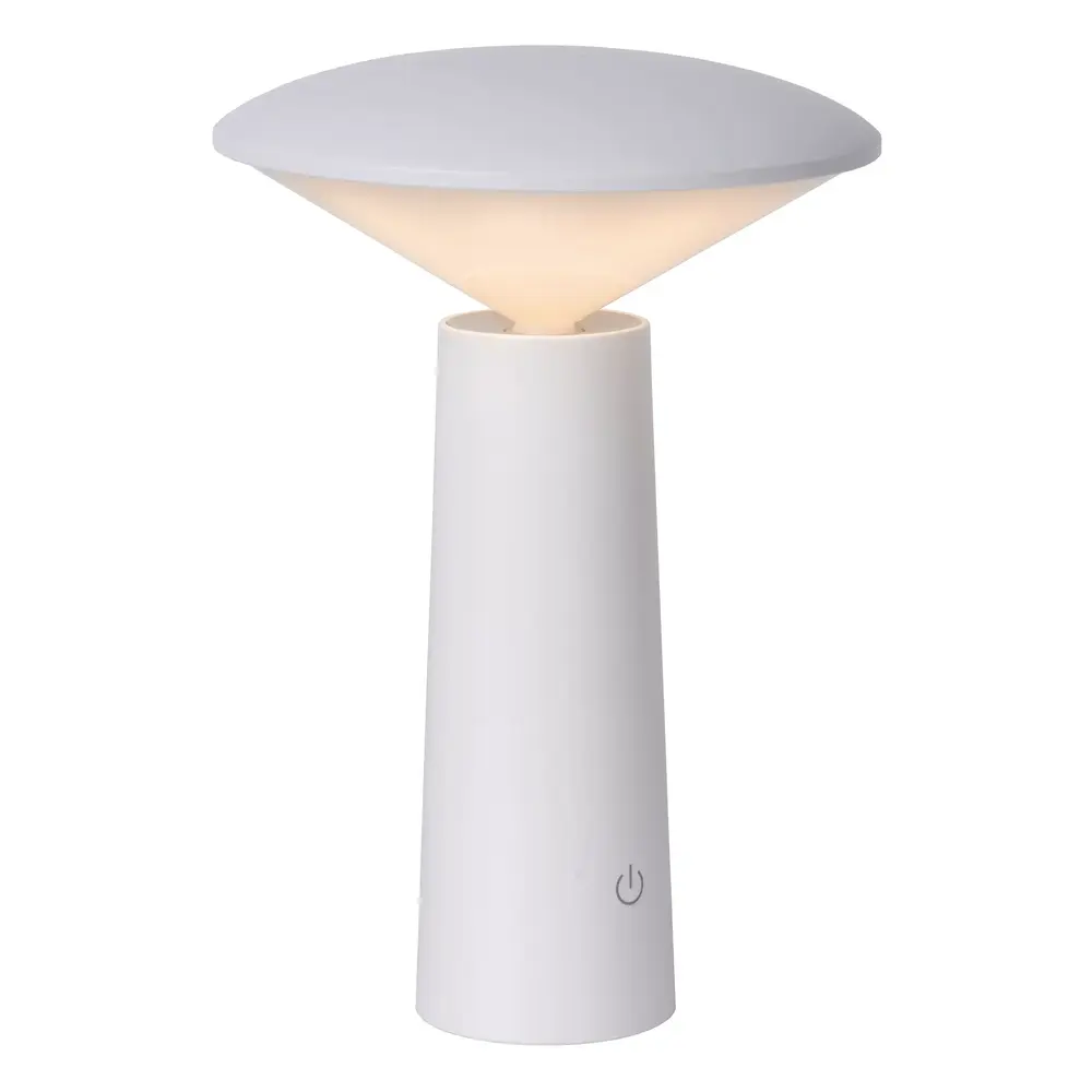 Lucide JIVE - Wiederaufladbare Tischleuchte Innen/Außen - Batterie/Batterie - Ø 13,7 cm - LED Dimb. - CCT - 1x3W 2800K/6500K - IP44 - Weiß
