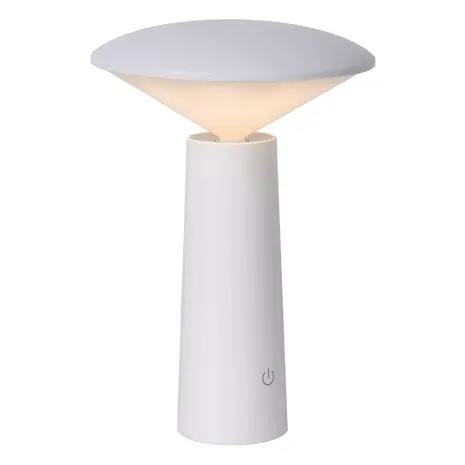 Lucide JIVE - Wiederaufladbare Tischleuchte Innen/Außen - Batterie/Batterie - Ø 13,7 cm - LED Dimb. - CCT - 1x3W 2800K/6500K - IP44 - Weiß