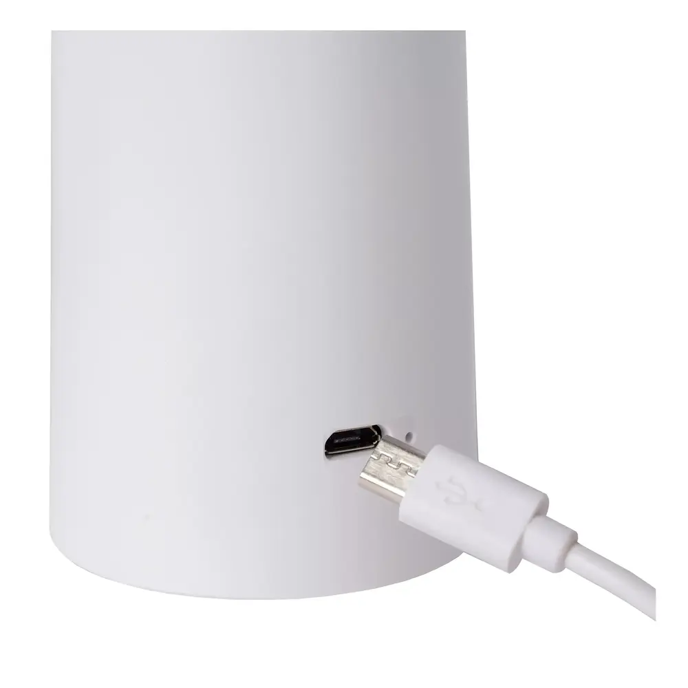 Lucide JIVE - Wiederaufladbare Tischleuchte Innen/Außen - Batterie/Batterie - Ø 13,7 cm - LED Dimb. - CCT - 1x3W 2800K/6500K - IP44 - Weiß