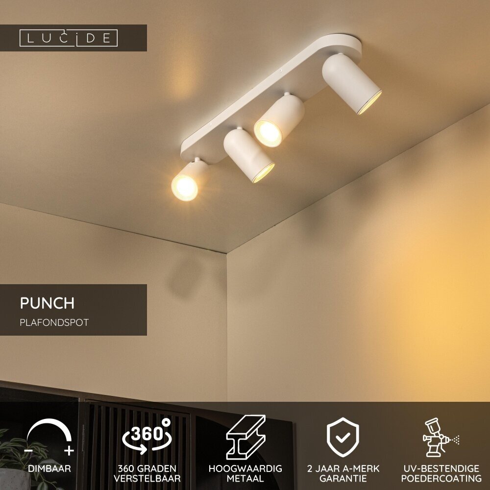 Lucide PUNCH - Deckenstrahler - 4xGU10 - Weiß Lucide PUNCH - Deckenstrahler - 4xGU10 - Weiß