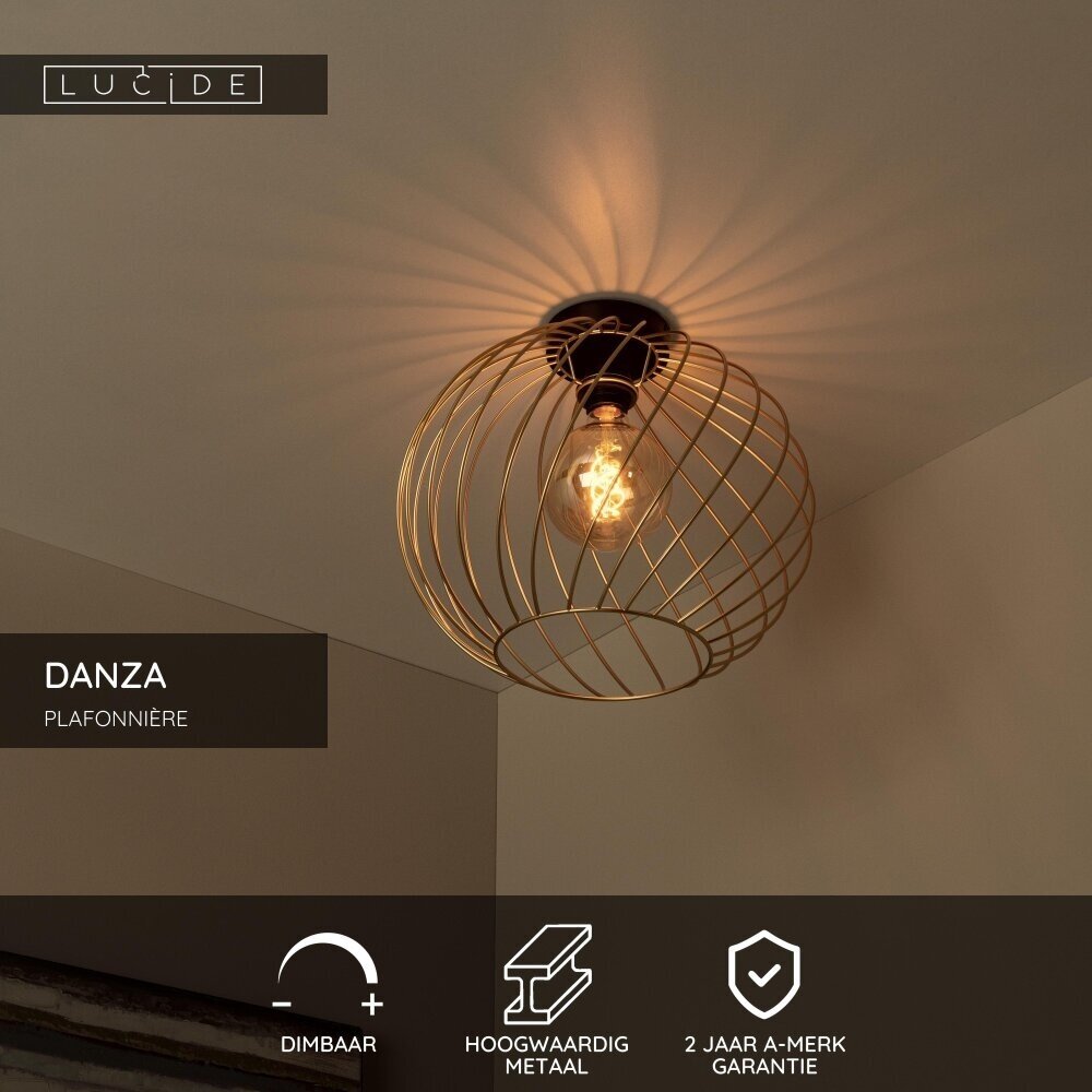 Lucide DANZA - Deckenleuchte - Ø 40 cm - 1xE27 - Matt Gold / Messing