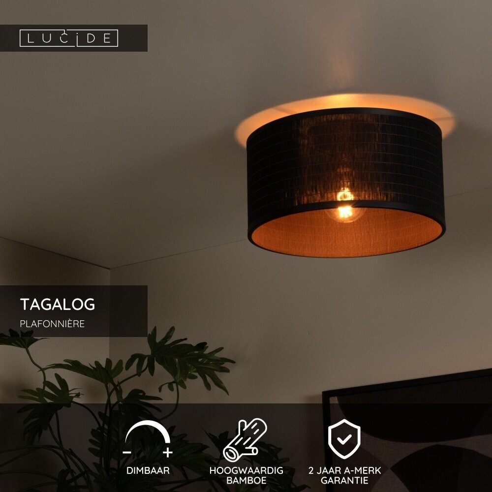Lucide TAGALOG - Deckenleuchte - Ø 40 cm - 1xE27 - Schwarz