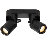 Lucide NIORT - Deckenstrahler Indoor/Outdoor - 2xGU10 - IP44 - Schwarz