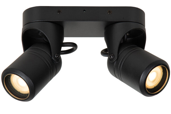 Lucide NIORT - Deckenstrahler Indoor/Outdoor - 2xGU10 - IP44 - Schwarz Lucide NIORT - Deckenstrahler Indoor/Outdoor - 2xGU10 - IP44 - Schwarz