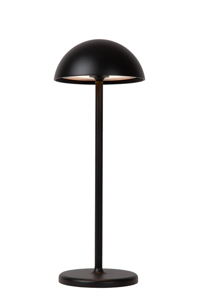 Lucide JOY - Wiederaufladbare Tischleuchte Innen/Außen - Batterie/Batterie - Ø 12 cm - LED Dimb. - 1x1,5W 3000K - IP54 - Schwarz