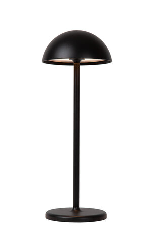Lucide JOY - Wiederaufladbare Tischleuchte Innen/Außen - Batterie/Batterie - Ø 12 cm - LED Dimb. - 1x1,5W 3000K - IP54 - Schwarz