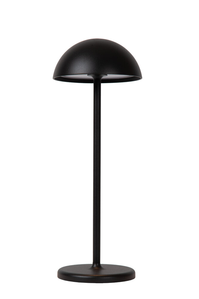 Lucide JOY - Wiederaufladbare Tischleuchte Innen/Außen - Batterie/Batterie - Ø 12 cm - LED Dimb. - 1x1,5W 3000K - IP54 - Schwarz