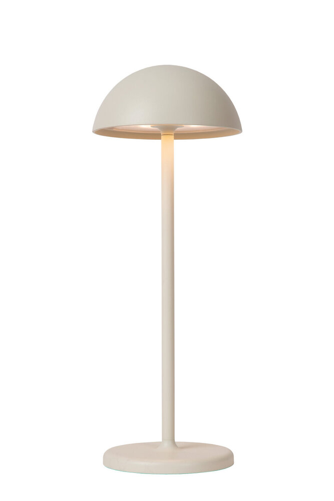 Lucide JOY - Wiederaufladbare Tischleuchte Innen/Außen - Batterie/Batterie - Ø 12 cm - LED Dimb. - 1x1,5W 3000K - IP54 - Weiß