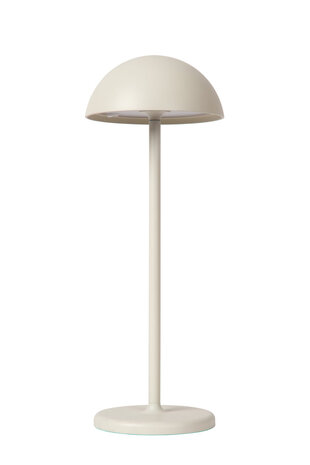 Lucide JOY - Wiederaufladbare Tischleuchte Innen/Außen - Batterie/Batterie - Ø 12 cm - LED Dimb. - 1x1,5W 3000K - IP54 - Weiß