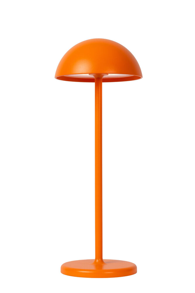 Lucide JOY - Wiederaufladbare Tischleuchte Innen/Außen - Batterie/Batterie - Ø 12 cm - LED Dimb. - 1x1,5W 3000K - IP54 - Orange
