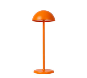 Lucide JOY - Wiederaufladbare Tischleuchte Innen/Außen - Batterie/Batterie - Ø 12 cm - LED Dimb. - 1x1,5W 3000K - IP54 - Orange