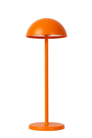 Lucide JOY - Wiederaufladbare Tischleuchte Innen/Außen - Batterie/Batterie - Ø 12 cm - LED Dimb. - 1x1,5W 3000K - IP54 - Orange