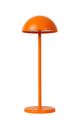 Lucide JOY - Wiederaufladbare Tischleuchte Innen/Außen - Batterie/Batterie - Ø 12 cm - LED Dimb. - 1x1,5W 3000K - IP54 - Orange