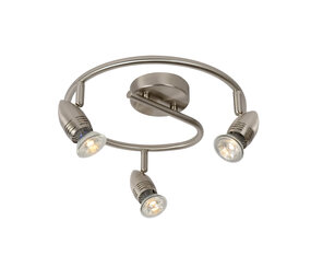Lucide CARO-LED - Deckenstrahler - Ø 31 cm - LED - GU10 - 3x5W 2700K - Mattchrom