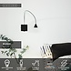 Lucide BUDDY - Nachttischlampe / Wandlampe - LED - 1x4W 4000K - Schwarz Lucide BUDDY - Nachttischlampe / Wandlampe - LED - 1x4W 4000K - Schwarz