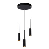 Lucide TUBULE - Hängeleuchte - Ø 26 cm - LED - 3x7W 2700K - Schwarz