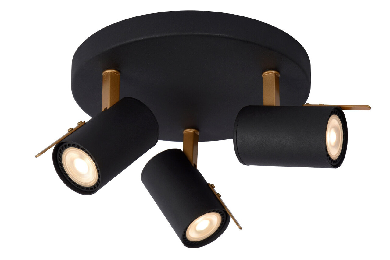 Lucide GRONY - Deckenstrahler - LED Dim to warm - GU10 - 3x5W 2200K/3000K - Schwarz Lucide GRONY - Deckenstrahler - LED Dim to warm - GU10 - 3x5W 2200K/3000K - Schwarz