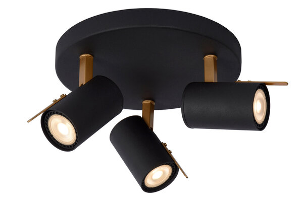 Lucide GRONY - Deckenstrahler - LED Dim to warm - GU10 - 3x5W 2200K/3000K - Schwarz Lucide GRONY - Deckenstrahler - LED Dim to warm - GU10 - 3x5W 2200K/3000K - Schwarz