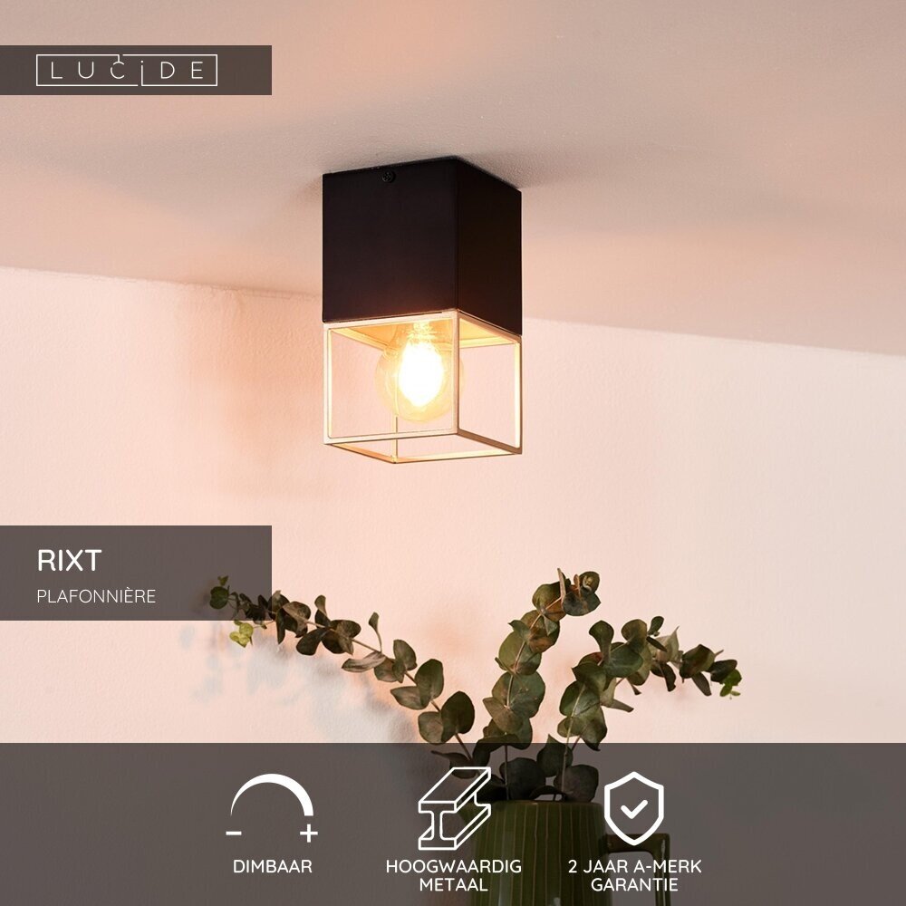 Lucide RIXT - Deckenleuchte - 1xE27 - Schwarz