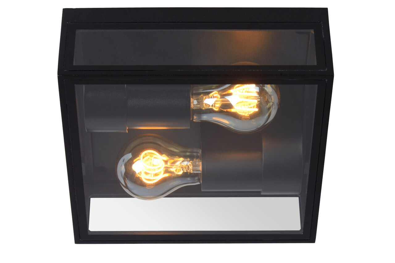 Lucide DUKAN - Deckenleuchte Indoor/Outdoor - 2xE27 - IP65 - Schwarz