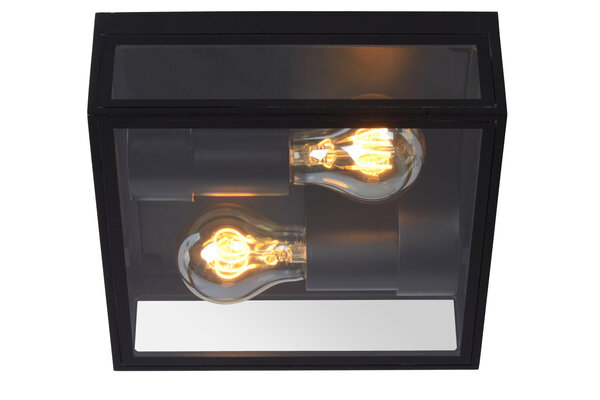 Lucide DUKAN - Deckenleuchte Indoor/Outdoor - 2xE27 - IP65 - Schwarz