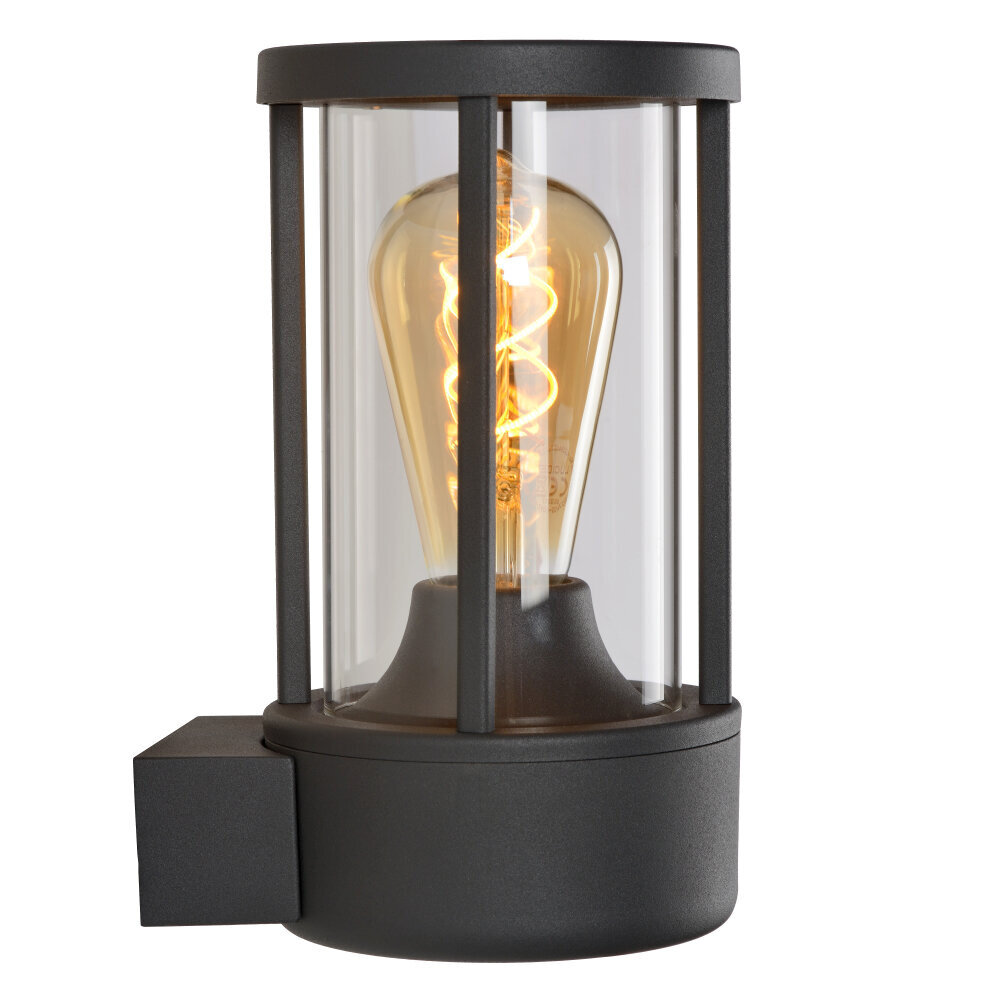 Lucide LORI - Wandleuchte Innen/Außen - Ø 12 cm - 1xE27 - IP44 - Tag/Nachtsensor - Anthrazit