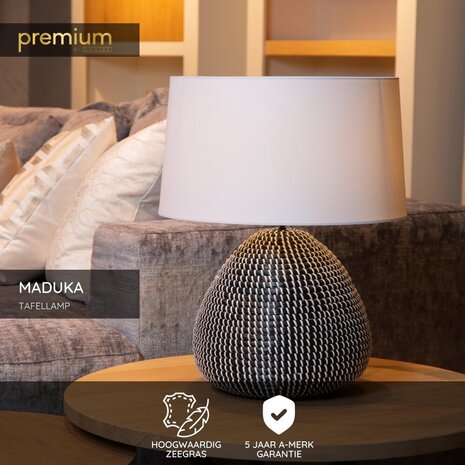 Lucide Premium MADUKA - Tischleuchte - Ø 45 cm - 1xE27 - Schwarz Lucide Premium MADUKA - Tischleuchte - Ø 45 cm - 1xE27 - Schwarz