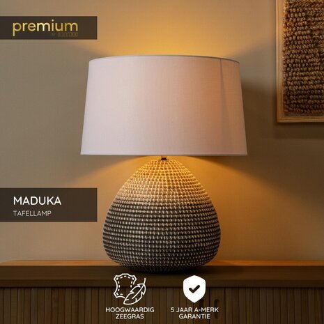 Lucide Premium MADUKA - Tischleuchte - Ø 45 cm - 1xE27 - Natur