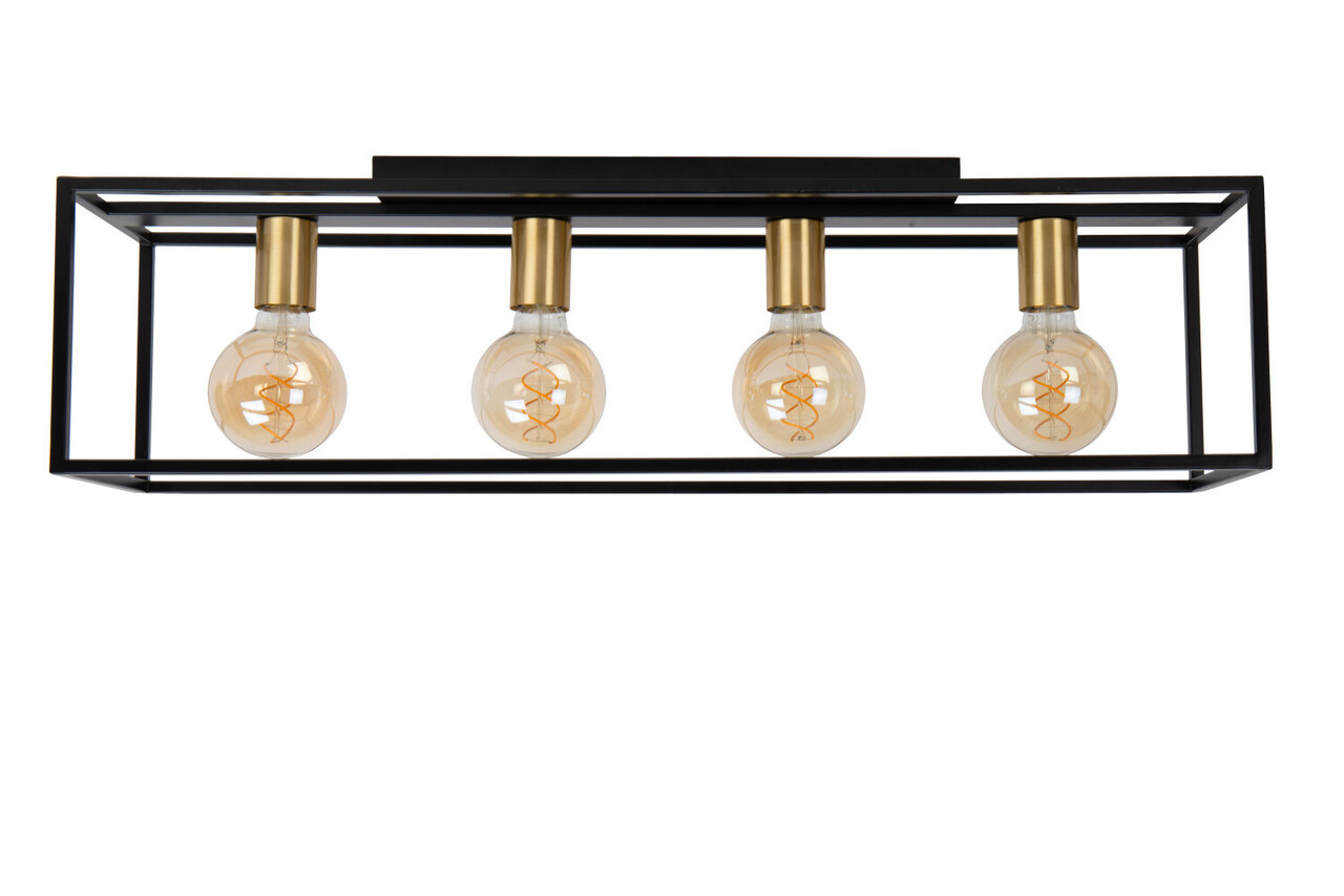 Lucide RUBEN - Deckenleuchte - 4xE27 - Schwarz Lucide RUBEN - Deckenleuchte - 4xE27 - Schwarz