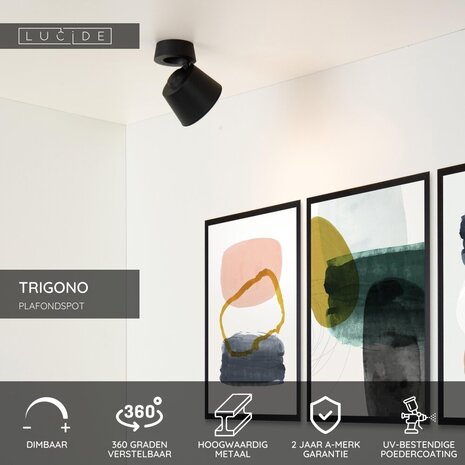 Lucide TRIGONO - Deckenstrahler - Ø 10,5 cm - 1xGU10 - Schwarz Lucide TRIGONO - Deckenstrahler - Ø 10,5 cm - 1xGU10 - Schwarz