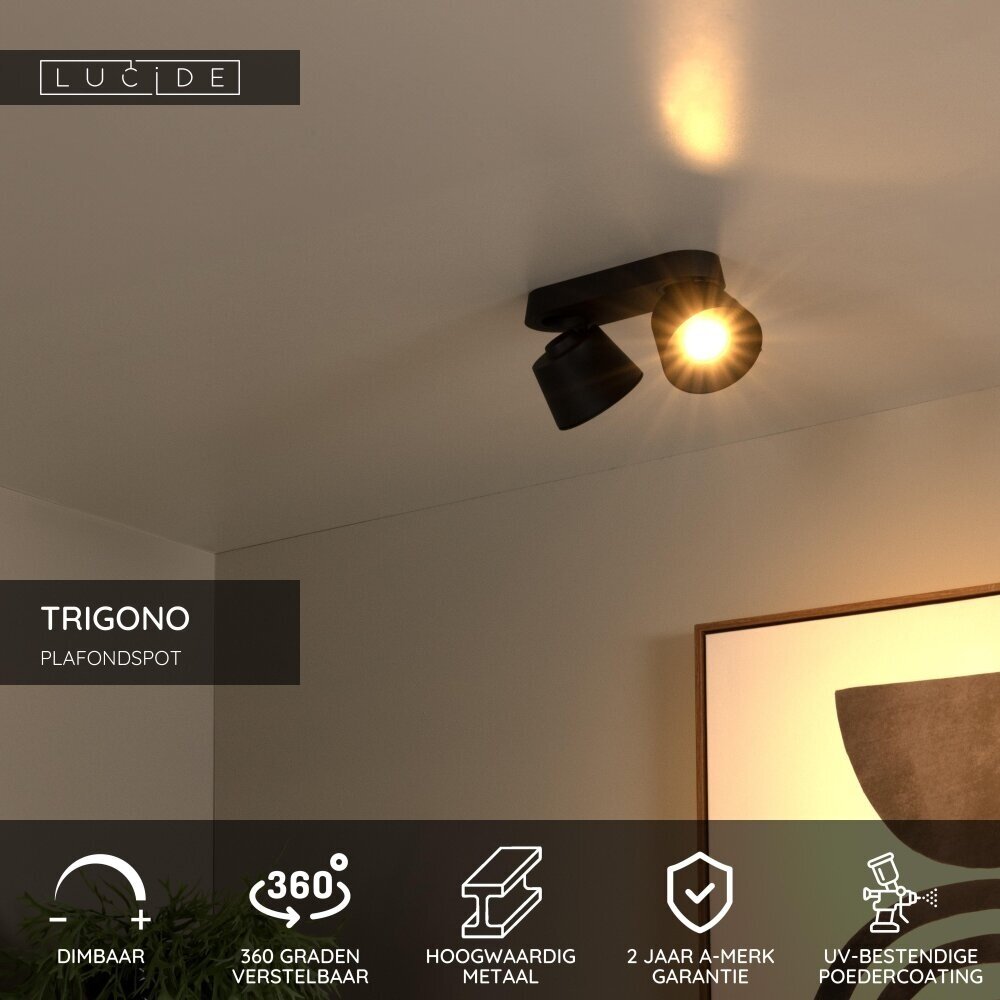 Lucide TRIGONO - Deckenstrahler - 2xGU10 - Schwarz