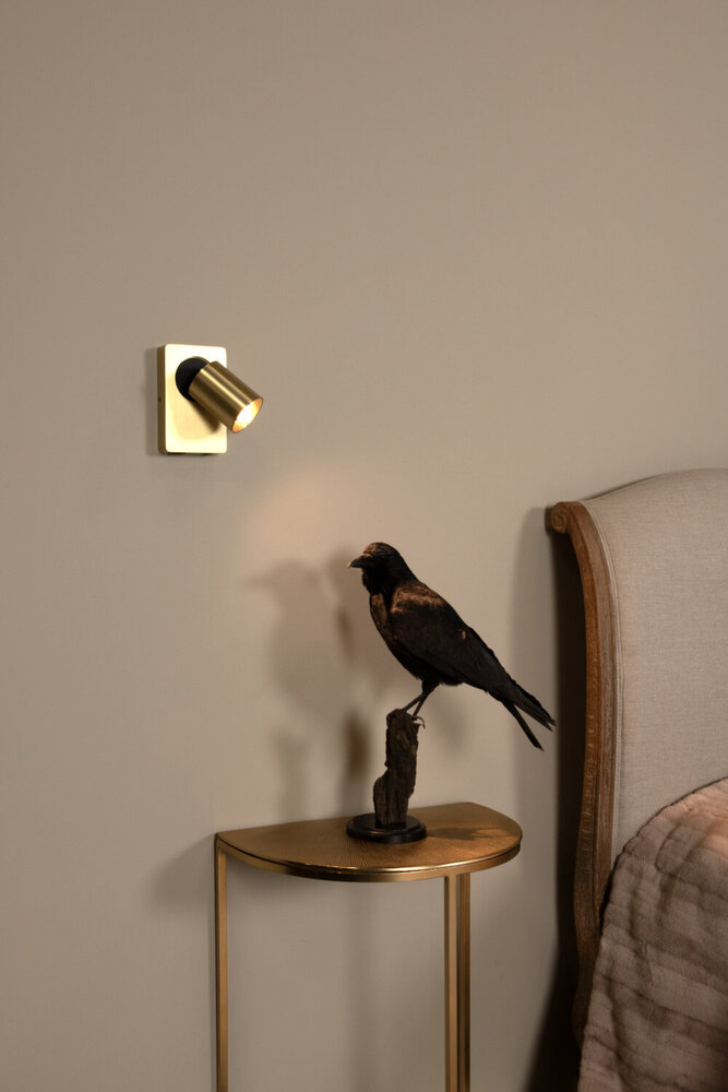Lucide NIGEL - Nachttischlampe / Wandlampe - LED Dim to warm - GU10 - 1x5W 2200K/3000K - Mit USB-Ladestation - Mattes Gold / Messing Lucide NIGEL - Nachttischlampe / Wandlampe - LED Dim to warm - GU10 - 1x5W 2200K/3000K - Mit USB-Ladestation - Mattes Gold / Messing