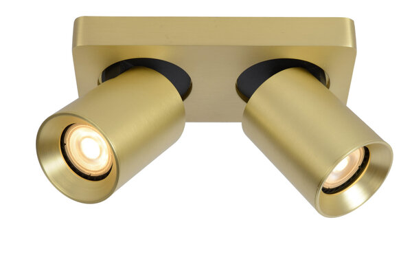Lucide NIGEL - Deckenstrahler - LED Dim to warm - GU10 - 2x5W 2200K/3000K - Mattes Gold / Messing Lucide NIGEL - Deckenstrahler - LED Dim to warm - GU10 - 2x5W 2200K/3000K - Mattes Gold / Messing