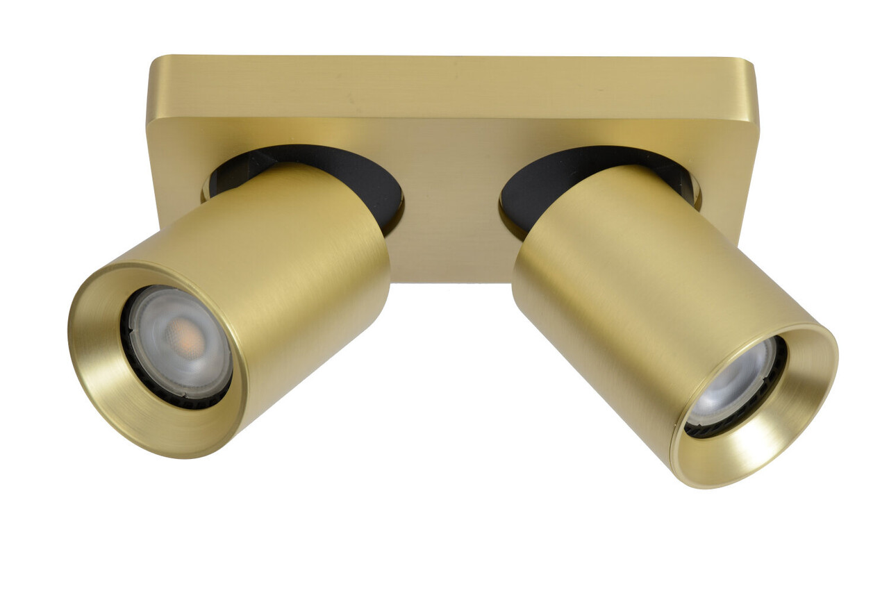 Lucide NIGEL - Deckenstrahler - LED Dim to warm - GU10 - 2x5W 2200K/3000K - Mattes Gold / Messing Lucide NIGEL - Deckenstrahler - LED Dim to warm - GU10 - 2x5W 2200K/3000K - Mattes Gold / Messing