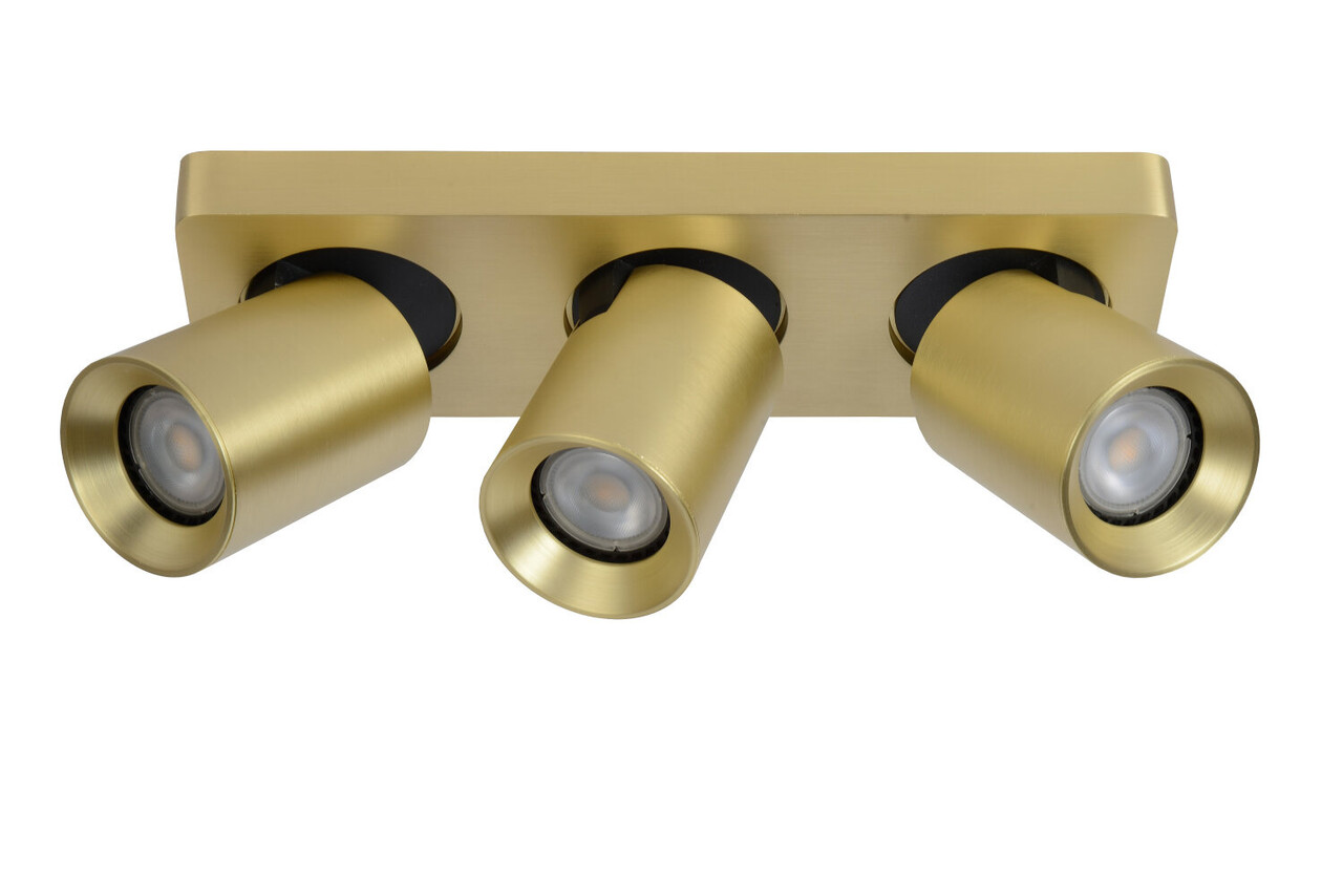 Lucide NIGEL - Deckenstrahler - LED Dim to warm - GU10 - 3x5W 2200K/3000K - Mattes Gold / Messing
