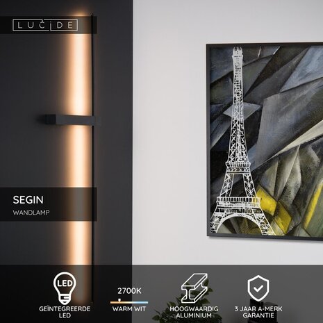 Lucide SEGIN - Wandleuchte - LED - 1x10W 2700K - Schwarz Lucide SEGIN - Wandleuchte - LED - 1x10W 2700K - Schwarz