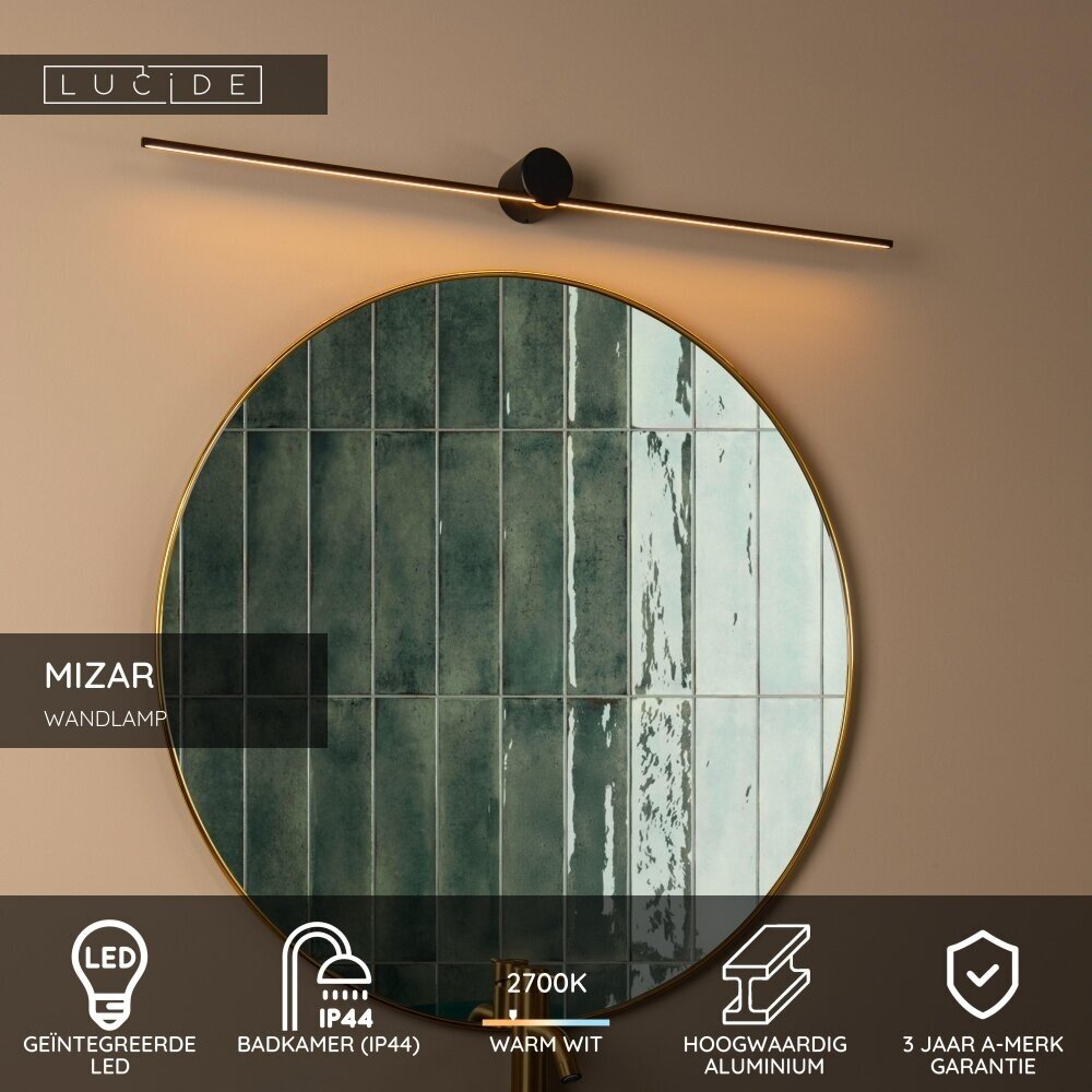 Lucide MIZAR - Wandleuchte Badezimmer - LED - 1x11W 2700K - IP44 - Schwarz Lucide MIZAR - Wandleuchte Badezimmer - LED - 1x11W 2700K - IP44 - Schwarz