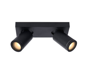 Lucide TAYLOR - Deckenstrahler Bad - LED Dim to warm - GU10 - 2x5W 2200K/3000K - IP44 - Schwarz