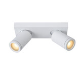 Lucide TAYLOR - Deckenstrahler Bad - LED Dimmen bis warm - GU10 - 2x5W 2200K/3000K - IP44 - Weiß