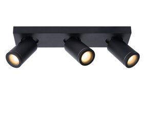 Lucide TAYLOR - Deckenstrahler Bad - LED Dim to warm - GU10 - 3x5W 2200K/3000K - IP44 - Schwarz