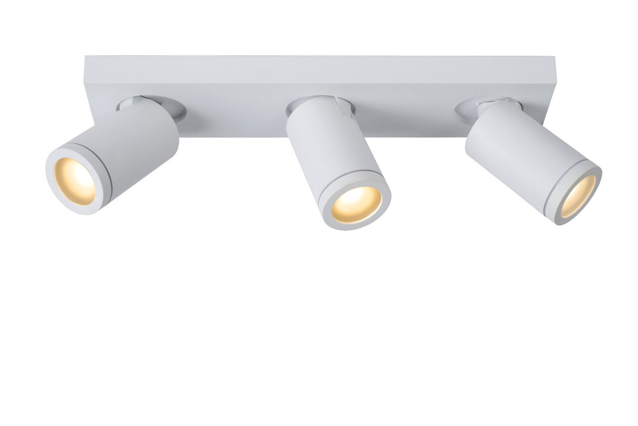 Lucide TAYLOR - Deckenstrahler Bad - LED Dimmen bis warm - GU10 - 3x5W 2200K/3000K - IP44 - Weiß