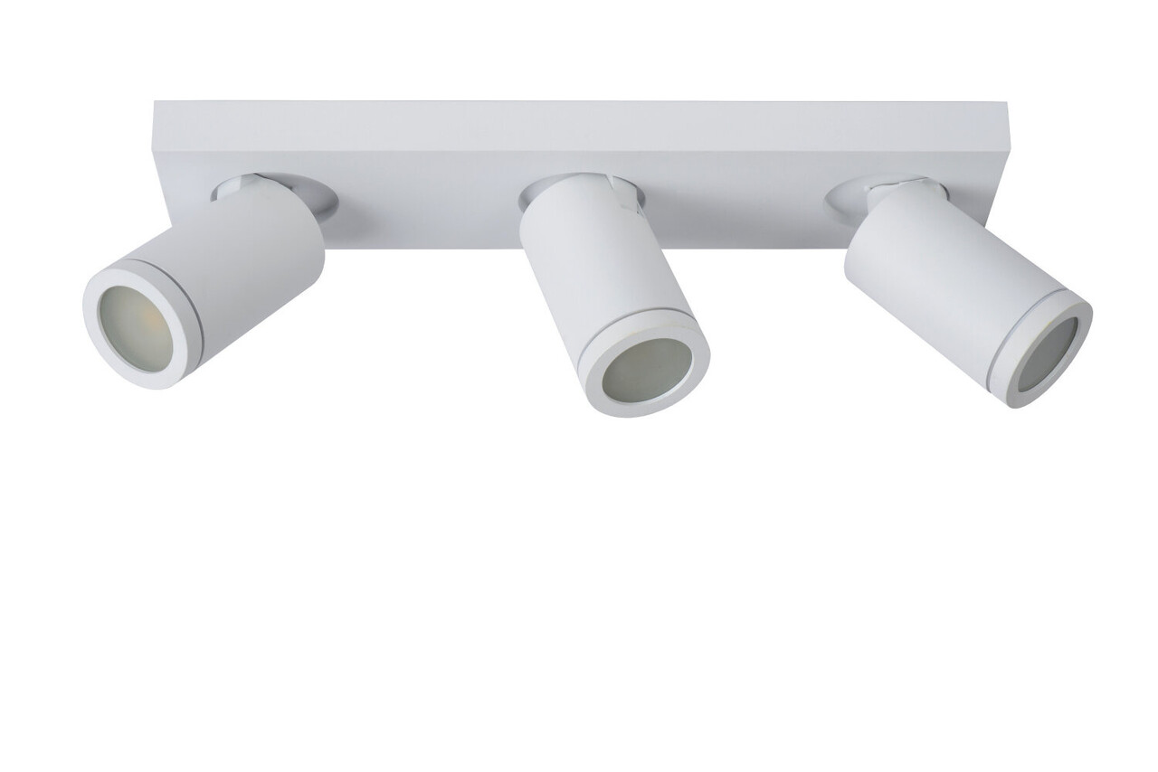 Lucide TAYLOR - Deckenstrahler Bad - LED Dimmen bis warm - GU10 - 3x5W 2200K/3000K - IP44 - Weiß